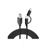 Zilevo Type C + Micro Usb Yazıcı Printer Piyano Midi Bağlantı Kablosu