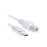 Zilevo USB Type-C - USB-B Yazıcı Kablosu, 1 Metre, Yüksek Hızlı Veri Aktarımı, Beyaz
