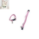 Zilli Ayarlanabilir Kedi Tasması, Kedi Aksesuarı (Pembe-Beyaz) (1 ADET)