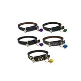 Zilli Deri Kedi Tasması 5'Li Set 30 Cm