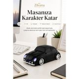 Zilvana Klasik Siyah Beetle Vosvos Tasarımlı 2.4g Kablosuz Mouse USB Alıcılı Kırmızı Araba Şeklinde Optik Mouse