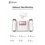 Zilvana Microna Manyetik Kablosuz Yaka Mikrofonu Type-C Telefon Uyumlu (Taşıma Kılıfı Hediye)