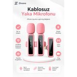 Zilvana Mivessa Kablosuz Pembe Yaka Mikrofonu 2'li Lightning Uyumlu Telefon Canlı Yayın Röportaj Kayıt