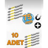 Zimak Mıknatıslı Torsion Bits Uç Ph 2X75 mm Matkap Vidalama Ucu 7,5 cm (10 Adet)