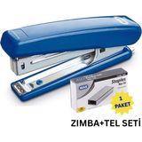 Zımba ve Tel Seti - No:10, Ofis, Okul ve Ev Kullanımı Için Metal Zımba, Mavi Renk