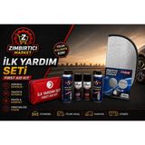 Zımbırtıcı 2' Li Lastik Tamir Kiti , 2' Li Araç Içi Klima Koku Giderici, Direksiyon Koruyucu Güneşlik & Çantalı Lüks Yanmaz Örtülü Ilk Yardım Seti