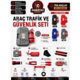 ZIMBIRTICI Trafik ve İlk Yardım Seti Tüvtürk Onaylı Yeni Mevzuata Uygun Eva Kumaşlı Gri Çanta