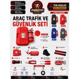 ZIMBIRTICI Trafik ve İlk Yardım Seti Tüvtürk Onaylı Yeni Mevzuata Uygun Eva Kumaşlı Kırmızı Çanta