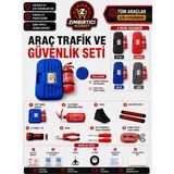 Zımbırtıcı Trafik ve Ilk Yardım Seti Tüvtürk Onaylı Yeni Mevzuata Uygun (Siyah) - Mavi