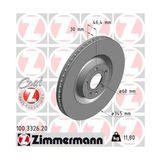Zimmermann 100.3326.20 Fren Diski Ön X1 Audi A4 Avant 2003.03 2004.12 Audi A4 2005.06 2008.06 Audi A4 Convertible 2004 Df4757s 8e0615301k