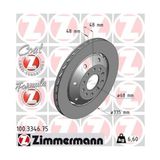 Zimmermann 100.3346.75 Fren Diski Arka Sağ Audi A6 02-05 4b3615602