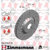 Zimmermann 150.2907.70 Fren Diski Ön Sol Bmw M5 F10 M6 F12 F13 F06 Havalı Delıklı Çift Parçalı 34112284101