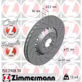 Zimmermann 150.2908.70 Fren Diski Ön Sağ Bmw M5 F10 M6 F12 F13 F06 Havalı Delıklı Çift Parçalı 34112284102