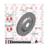Zimmermann 150.2910.70 Fren Diski Arka Sağ Bmw M5 F10 M6 F12 F13 F06 Havalı Delikli Çift Parçalı 34112284104