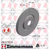 Zimmermann 290.2270.20 Fren Diski Ön 18 Inc Range Rover Velar L560 17 Jaguar F Pace X761 Xe X760 Xf Iı X260 Xf Sportbrake X260 I Pace X590 T4a2343
