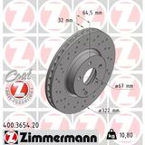 Zimmermann 400.3654.20 Fren Diski Ön Mercedes W204 S204 W212 S212 C207 A207 A2044213012