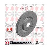 Zimmermann 460.1552.52 Fren Diski Ön 350 34 32 mm . Kaplamalı. Yüksek Karbon Alaşımlı Delıklı 098647