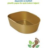 Zimpfile Pedikür Ayak Leğeni Dayanıklı Enjeksiyon Plastik Gold Renk Kaliteli Ayak Bakım Ürünü