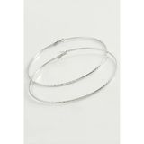 Zincir Çizgili Metal Halka Küpe 8-9-10 Cm