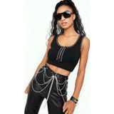 Zincir Detaylı Şık Deri Harness Kemer