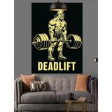 Zincirlerle Deadlift Yapan Bir Adam Dekoratif Kanvas - Mdf Ahşap Tablo