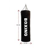 Zincirli Suni Deri 70X25cm Hazir Dolu Boks Kum Torbasi Cok Sert Olmayan İc Dolgulu Egitim Torbasi