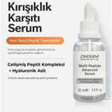 Zinderm Yaşlanma, Kaz Ayakları & Kırışıklık Karşıtı Bariyer Onarıcı Hyaluronik Asit Peptit Yüz Serumu 30 ml