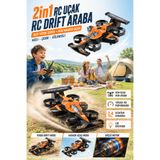 Zineets 2in1 Uçak Ve Kara RC Araç Drone Oyuncak 2.4GHz Uzaktan Kumandalı 360° Takla Atan Quadcopter Çocuk ve Yetişkin İçin