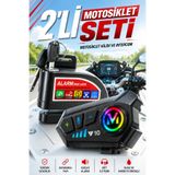 Zineets 2Lİ PAKET Alarmlı Disk Kilidi Ve Kask İntercom Kulaklık Motorsiklet Martı Scooter Bisiklet Sesli Alarm