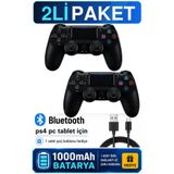 Zineets 2Lİ PAKET PS4 Kablosuz Oyun Kolu Titreşimli Joystick Tablet Telefon PC PS3 PS4 Uyumlu