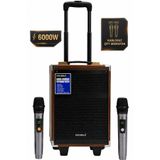 Zineets Ahşap Görünümlü Büyük Boy Party Box Bluetooth Hoparlör Taşınabilir Şarjlı Ses Sistemi Radyolu Kablosuz Karaoke