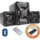 Zineets Bluetooth Hoparlör 3.5mm Jack Kablolu Bilgisayar Hoparlörü Müzik 2+1 Ses Sistemi Radyolu USB Speaker