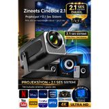 Zineets HY320 Taşınabilir Android Projeksiyon + Ses Sistemi Wifi Destekli Akıllı Sinema Projektör Ultra Hd