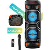 Zineets Işıklı Büyük Boy Party Box Bluetooth Hoparlör Taşınabilir Şarjlı Ses Sistemi Radyolu Karaoke Mic