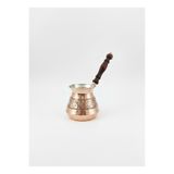 Zinnun Bakır Oyma İşlemeli Cezve (Ahşap Kulplu 7-8 Kişilik) 1 mm
