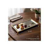 Zinnun El Yapımı Lüks Sunum Tepsisi - Bakır & Nikel Kaplama Pirinç İşlemeli (32 cm)