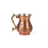 Zinnun Germanicia Klasik Desenli Oyma Bakır Ayran Bardağı/maşrapa
