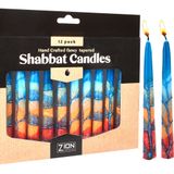 Zion Judaica Ltd Sanatsal Şabat Mumları 14,7 cm Uzunluğunda El Yapımı 12 Paket Düğünler, Yıldönümleri, Tatiller, Kutlamalar, Ev Dekoru Yanar 2,5 Saat - Alacakaranlık Yansıması