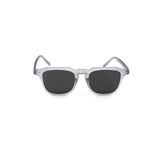 Zion Unisex Güneş Gözlüğü - Mat Şeffaf Gri Kemik Çerçeve Kare Geometrik Retro Tasarım, UV400 Korumalı Siyah Cam Günlük Vintage Moda Gözlüğü