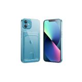 Zipax Apple iPhone 12 Kılıf Ensa Kartlıklı Şeffaf Silikon Kapak