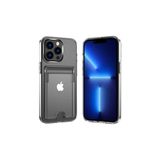 Zipax Apple İphone 13 Pro Max İle Uyumlu Kılıf Ensa Kartlıklı Şeffaf Silikon Kapak Siyah