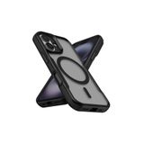 Zipax Apple İphone 14 Plus İçin Magsafe İle Uyumlu Kılıf Şarj Özellikli Renkli Kenar Airbag Şeritli Zr Lamer Siyah
