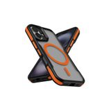 Zipax Apple İphone 14 Pro İçin Magsafe İle Uyumlu Kılıf Şarj Özellikli Renkli Kenar Airbag Şeritli Zr Lamer Turuncu