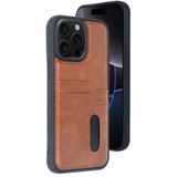 Zipax Apple İphone 14 Pro Max İle Uyumlu Kılıf Kartlıklı Silikon Kapak Azn Sara Kahverengi