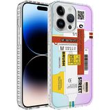 Zipax Apple iPhone 14 Pro Max Kılıf Airbag Kenarlı Renkli Desenli Silikon Elegans Kapak