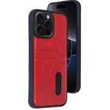 Zipax Apple İphone 15 Pro Max İle Uyumlu Kılıf Kartlıklı Silikon Kapak Azn Sara Kırmızı