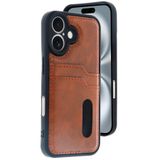 Zipax Apple İphone 16 İle Uyumlu Kılıf Kartlıklı Silikon Kapak Azn Sara Kahverengi