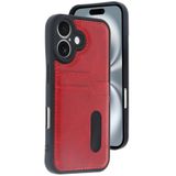 Zipax Apple İphone 16 İle Uyumlu Kılıf Kartlıklı Silikon Kapak Azn Sara Kırmızı