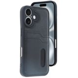 Zipax Apple İphone 16 İle Uyumlu Kılıf Kartlıklı Silikon Kapak Azn Sara Siyah