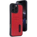Zipax Apple İphone 16 Pro Max İle Uyumlu Kılıf Kartlıklı Silikon Kapak Azn Sara Kırmızı
